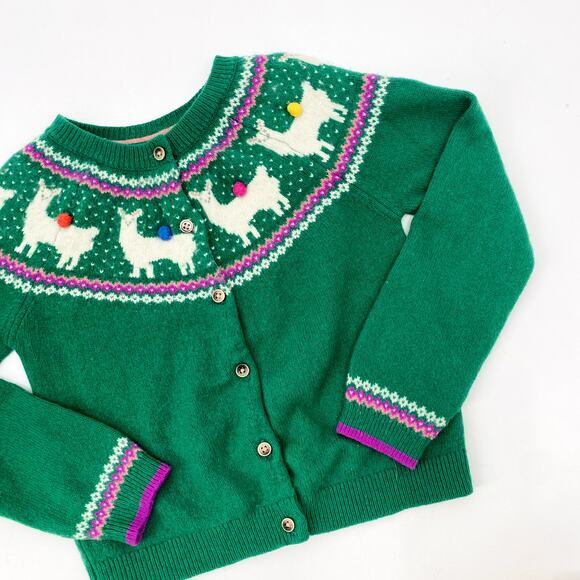 Mini Boden Sweaters - Mini Boden Green Fair isle Cardigan Sweater 7-8 Y